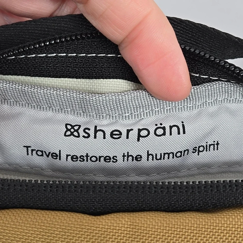Sherpani Crossbody Travel Bag Mustard Yellow Multi Pocket Organizer Adjustable